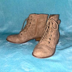 Tan/Beige combat boots/booties